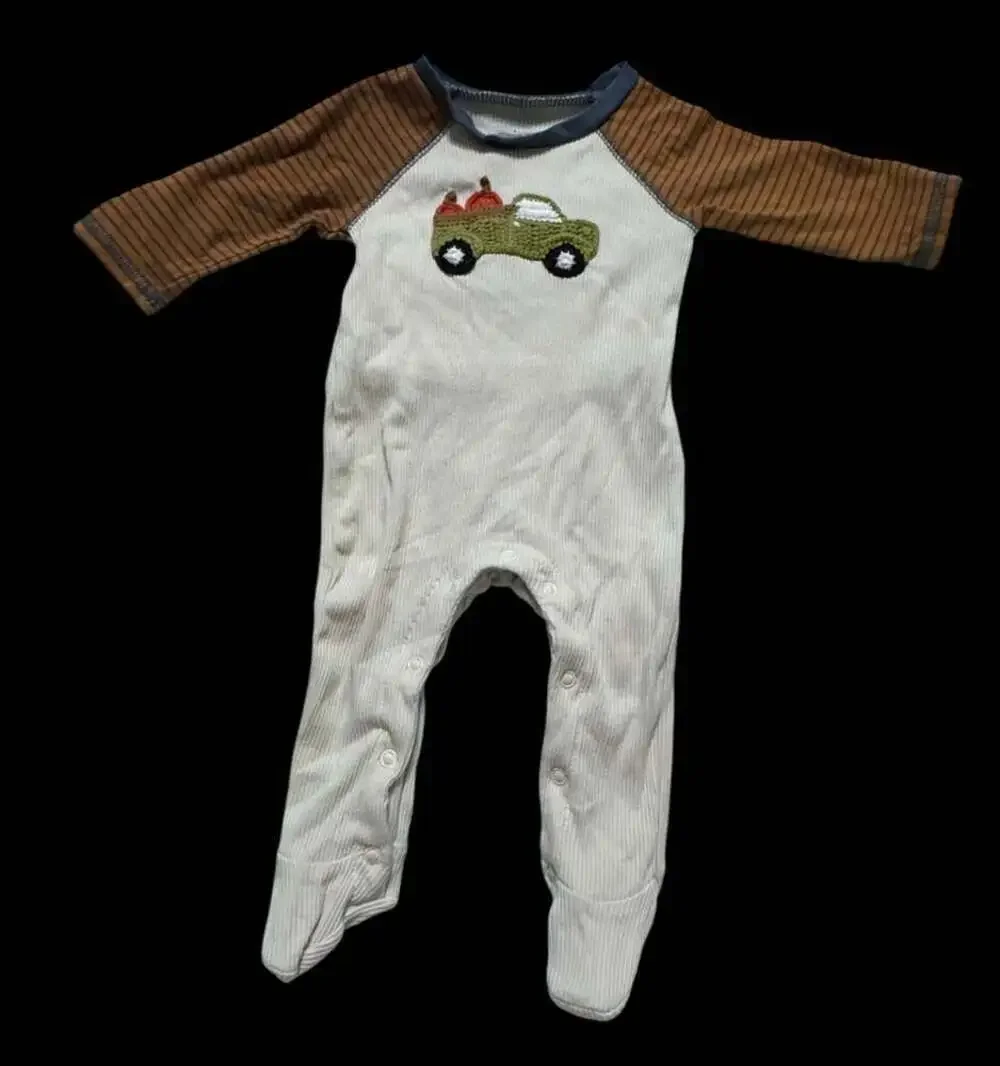Mud Pie Baby Boy Crochet Sleeper, Truck, 0-3 Months k4